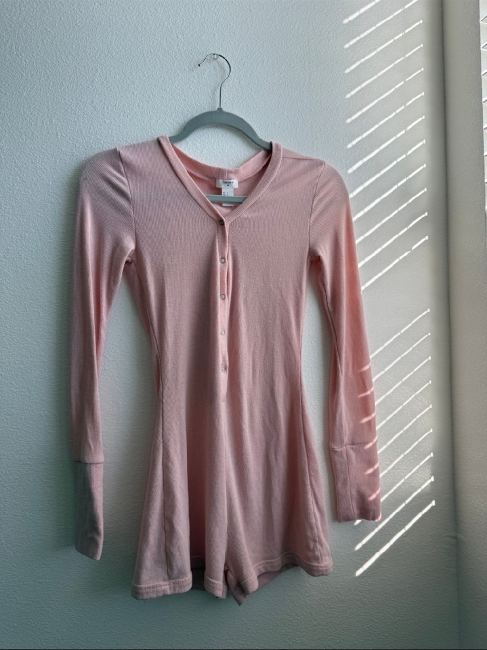 Forever 21 Light Pink Henley Romper
